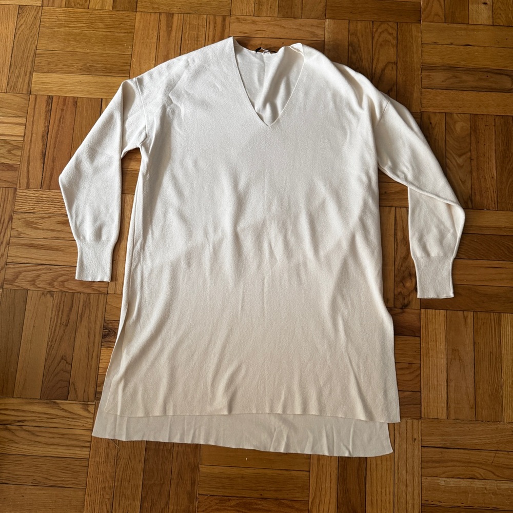The Row cream silk blend tunic